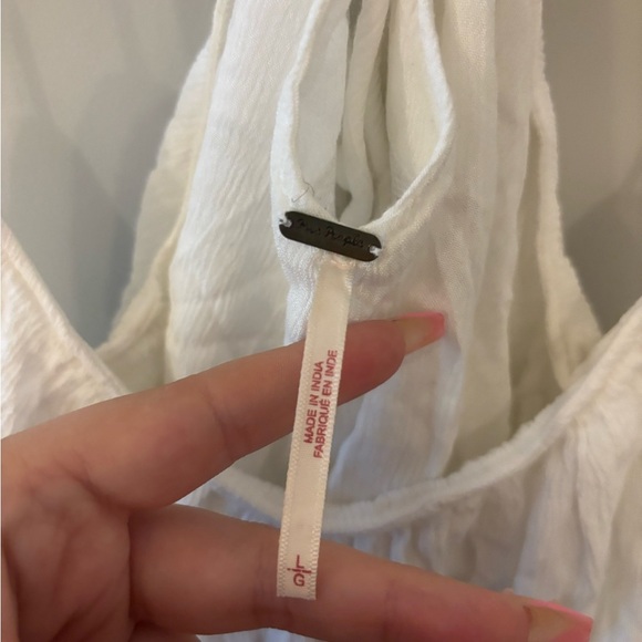 Free People white lace cropped flowy cami blouse size L - Picture 15 of 15